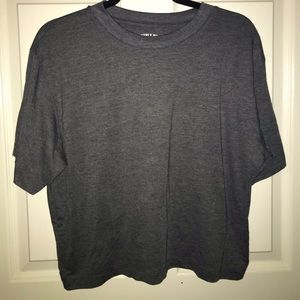 Grey flowing long crop top